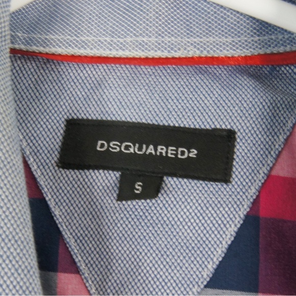 Dsqaured2 Blue Pink White Gingham Plaid Checkered Button Up Blouse Top - Picture 3 of 4